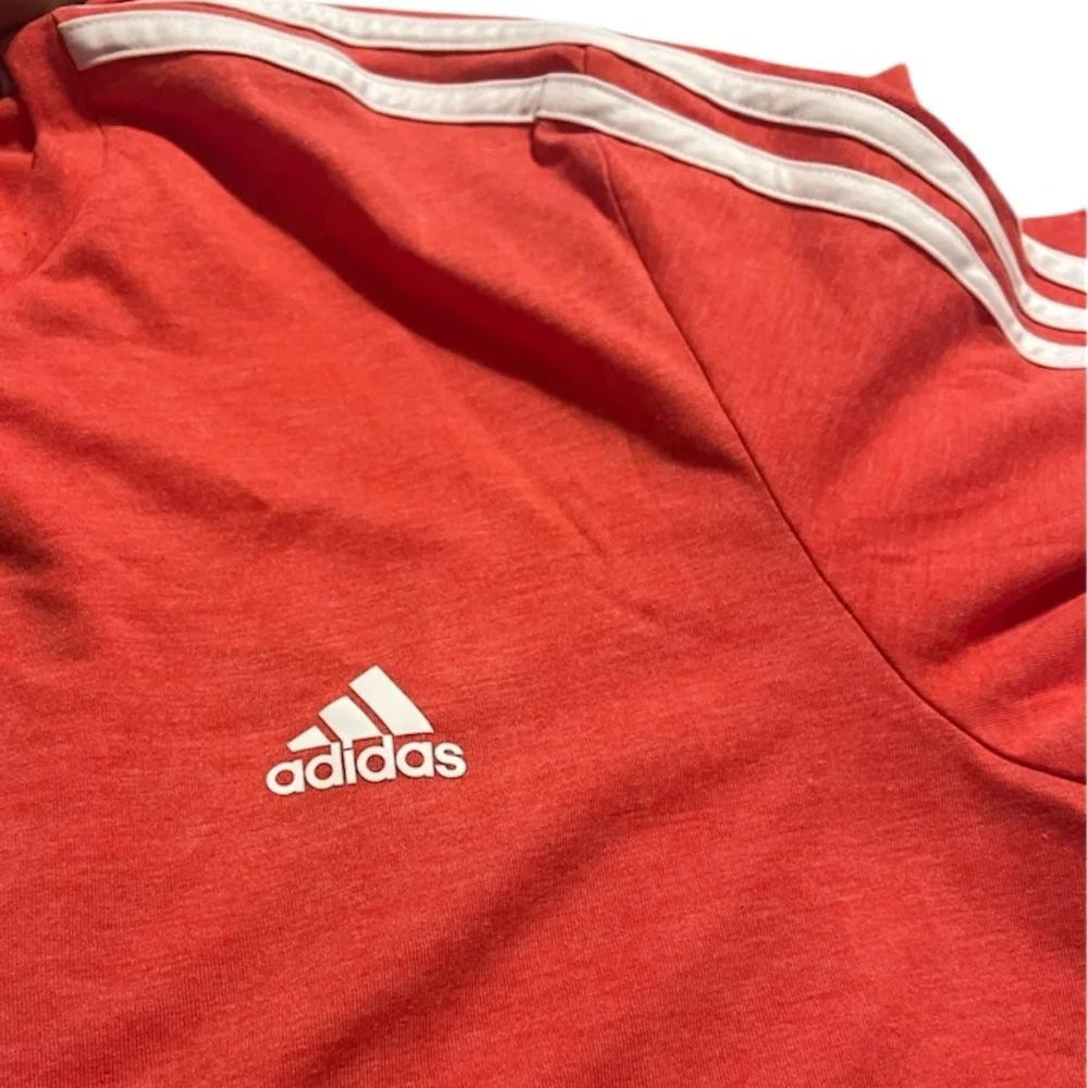 Adidas 3 Stripes Heather Red Tee Aeroready XL
